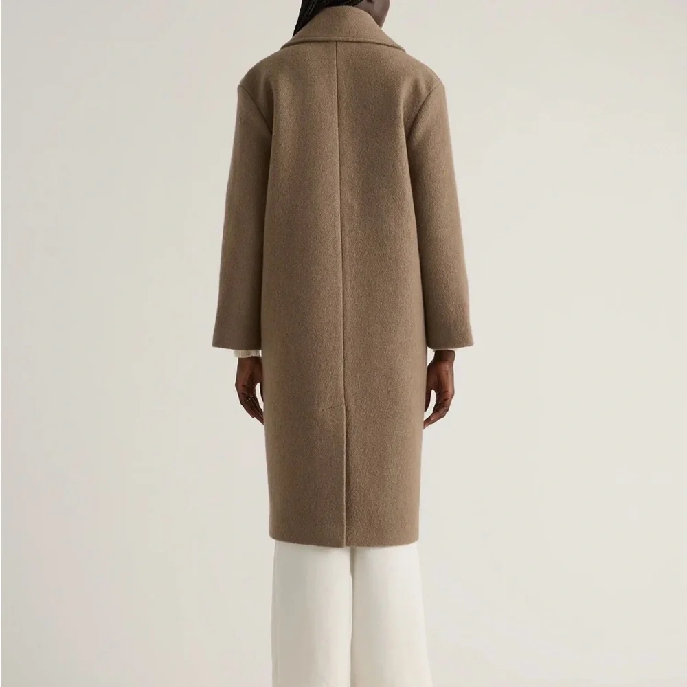 Quince 100% Merino Wool Shawl Collar Long Coat XS NWOT Heather Elm - Picture 8 of 14